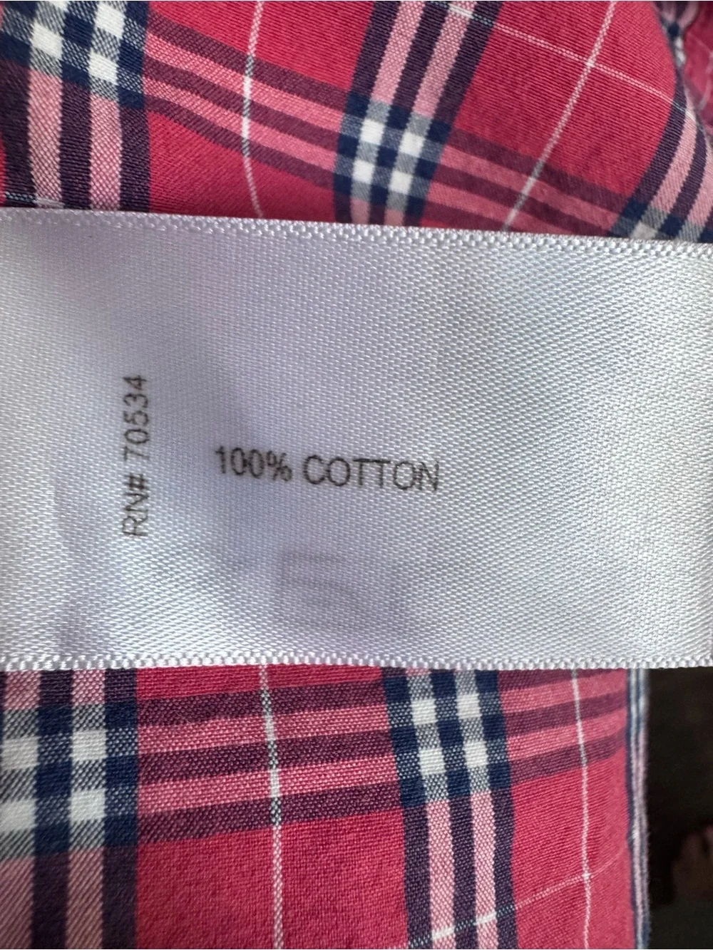 Orvis Red and Blue Plaid Button-Down Shirt